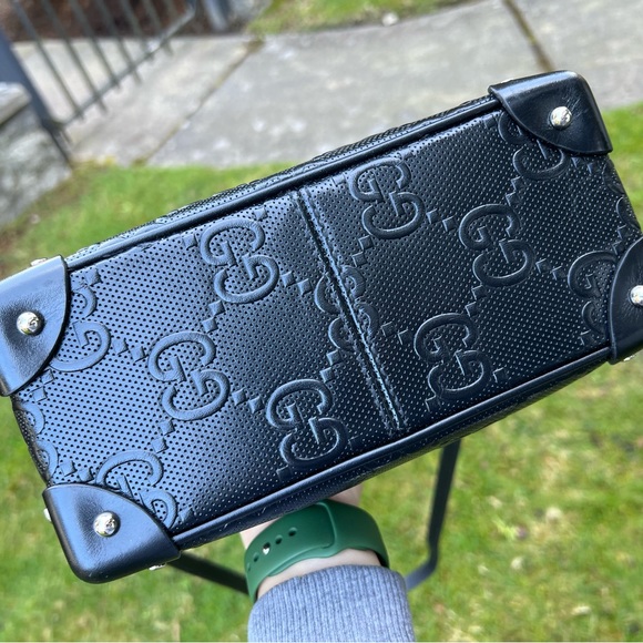 ❌SOLD❌Authentic Gucci GG embossed leather trunk bag - Picture 13 of 16